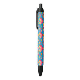 Preta Corações Aquarela Multicoloridos Caneta Tinta Pret