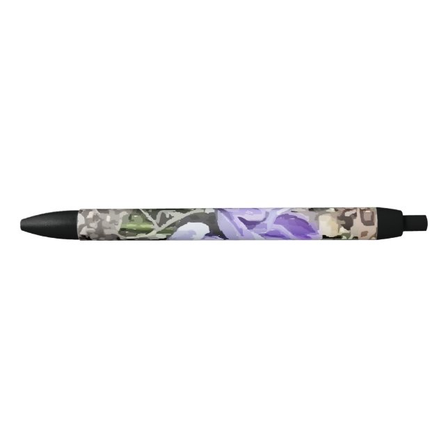Preta Crocus Floral Caneta (Frente)