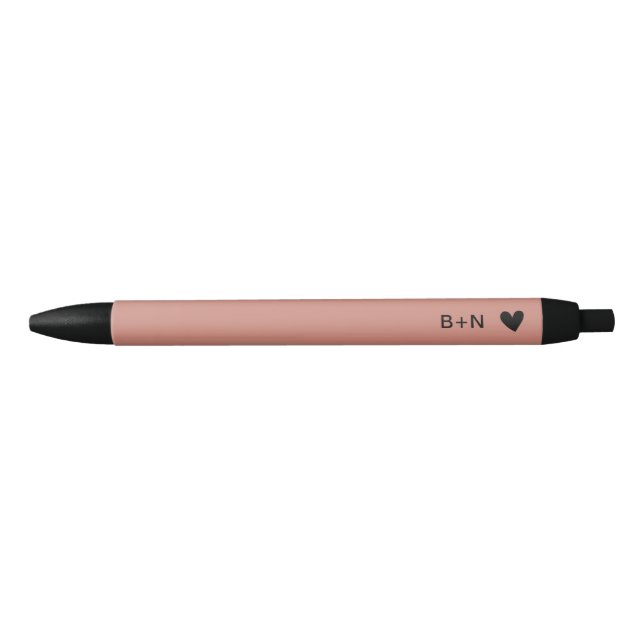 Preta Elegante Caneta de Escrita Coração Preto e Rosa Mo (Frente)