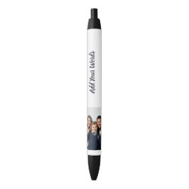 Preta Elegante Caneta Personalizada com Foto e Texto
