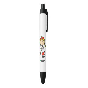 Preta Figura basebol da vara da menina acima na caneta