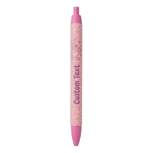 Preta Gato rosa com Caneta violino de tinta vermelha