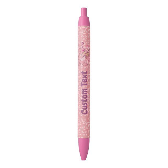 Preta Gato rosa com Caneta violino de tinta vermelha (Frente Vertical)