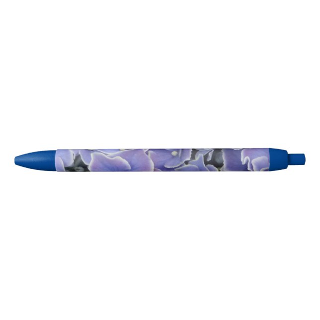 Preta Hydrangea azul com Caneta de Trilha de Borda Branc (Frente)