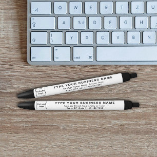 Preta Marca Comercial Branca em Caneta Tinta