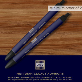 Preta Marinho de logotipo personalizado Caneta azul