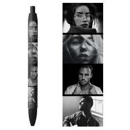 Preta Modelo de Caneta com 4 Fotos Personalizadas Profis