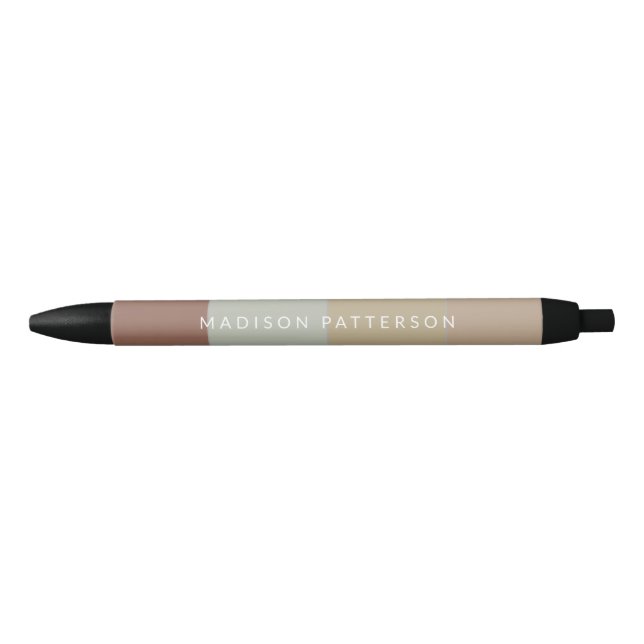 Preta Nome Personalizado Chic - Caneta de Tom da Terra (Frente)