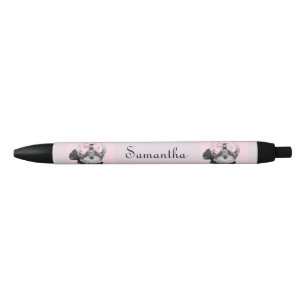 Preta O rosa personalizou a caneta do yorkshire terrier