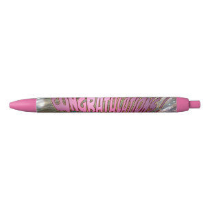 Preta Parabéns Caneta de Graduação Pink Pink