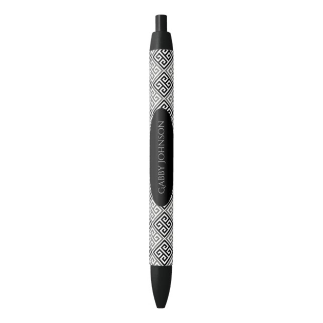 Preta Personalizado: Caneta de Tinta Grega do Motif (Frente Vertical)