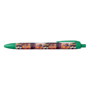 Preta Pirata Pumpkin Escrevendo Caneta