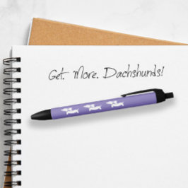 Preta Presente de Caneta de Tinta Dachshund Roxo