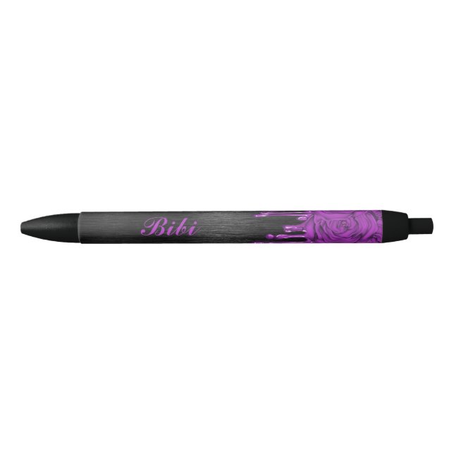 Preta Rosas de gotejamento de chic Caneta personalizada  (Frente)