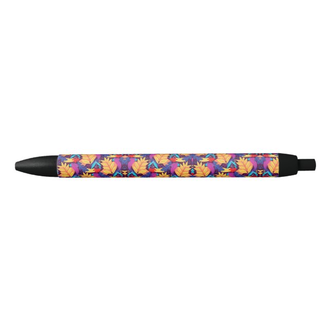 Preta Uma caneta com um padrão colorido (Frente)