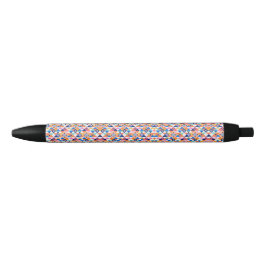 Preta Uma caneta com um padrão geométrico colorido
