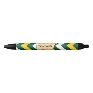 Preta Verde e ouro da caneta de Wisconsin Cheesehead