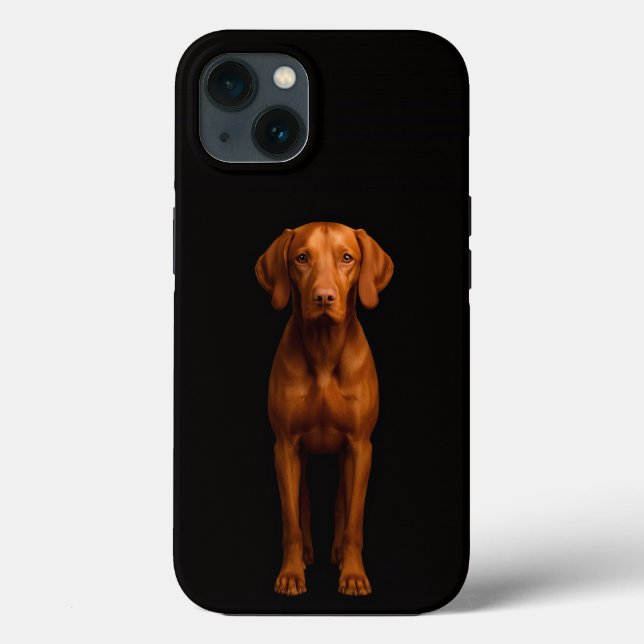 Preto 4 Luxe iPhone 13, Cão Vizsla Ágil (Verso)