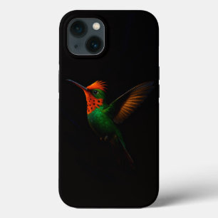 Preto 4 Luxe iPhone 13 Case, Pássaro Coquete Tufte