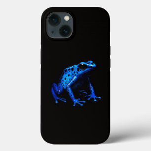 Preto 4 Luxe iPhone 13 Case, Sapo azul elétrico