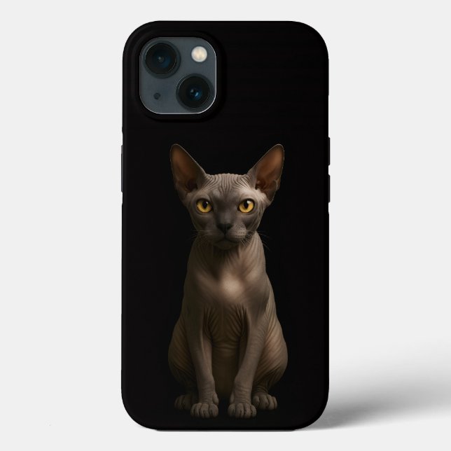 Preto 4 Luxe iPhone 13, Gato Sphynx (Verso)