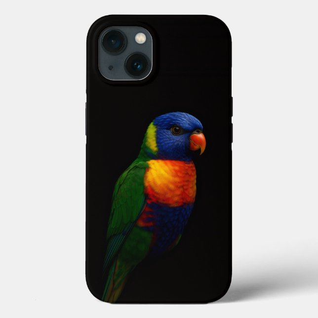 Preto 4 Luxe iPhone 13, Papagaio Lorikeet Arco-íri (Verso)
