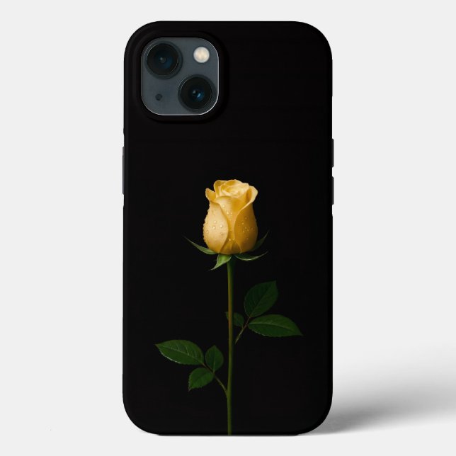 Preto 4 Luxe iPhone 13, Rosa Amarela Iluminada pel (Verso)