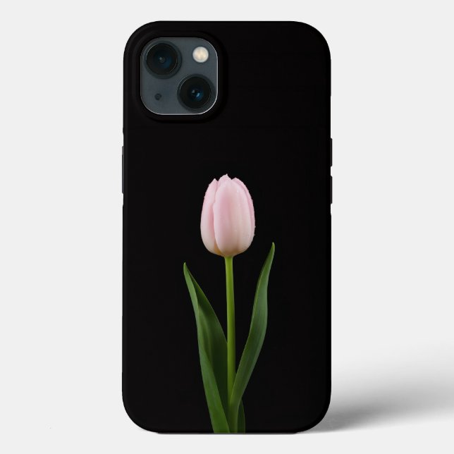 Preto 4 Luxe iPhone 13, Tulipa Rosa Claro (Verso)