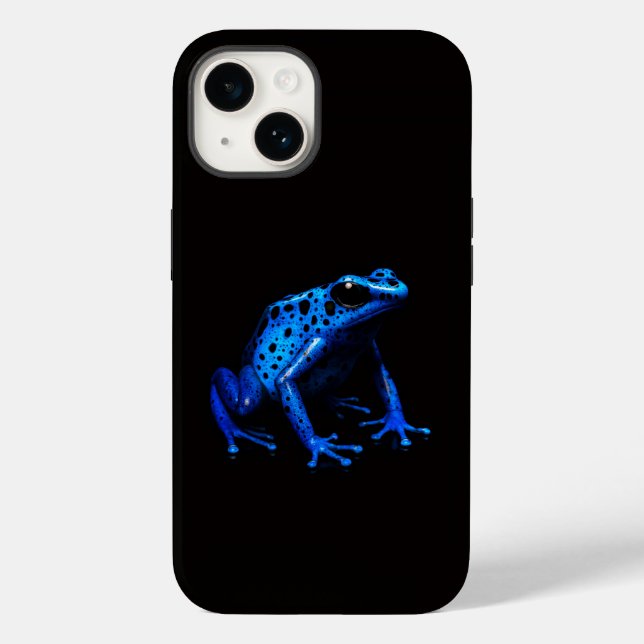 Preto 4 Luxe iPhone 14 Case-Mate, Sapo Azul (Verso)
