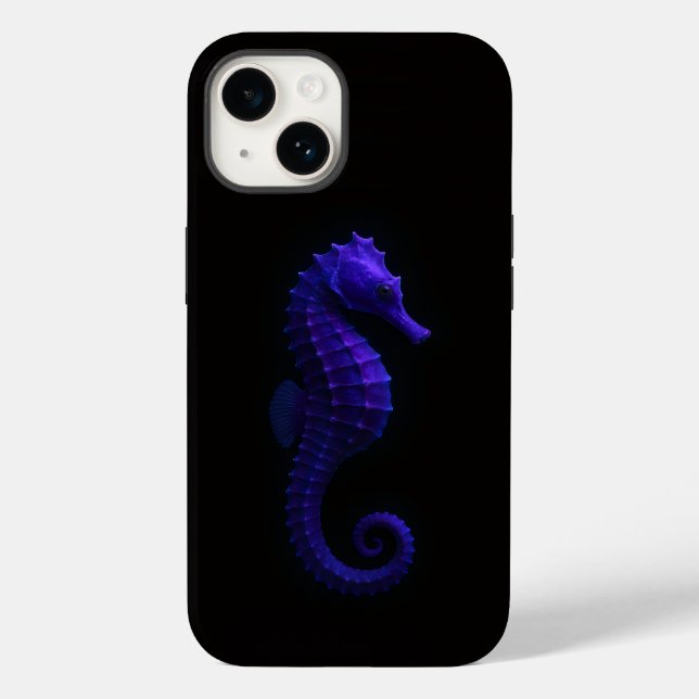 Preto 4 Luxe iPhone 14 Mate, Cavalo-Marinho Violet (Verso)