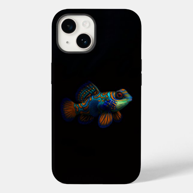 Preto 4 Luxe iPhone 14 Mate, Dragonet de Mandarin (Verso)