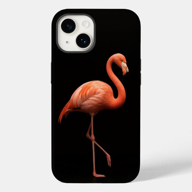 Preto 4 Luxe iPhone 14 Mate, Flamingo Rosa (Verso)