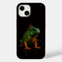 Preto 4 Luxe iPhone 14 Mate, Iguana Verde