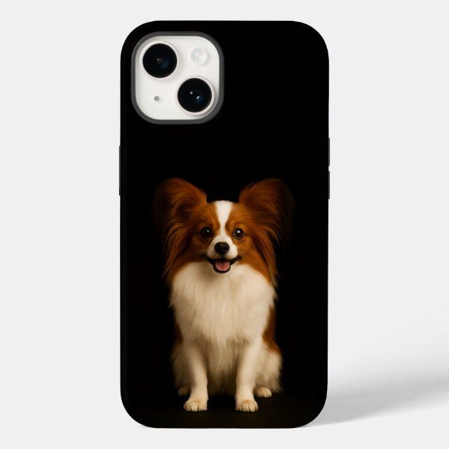 Preto 4 Luxe iPhone 14 Mate, Papillon Refinado (Verso)
