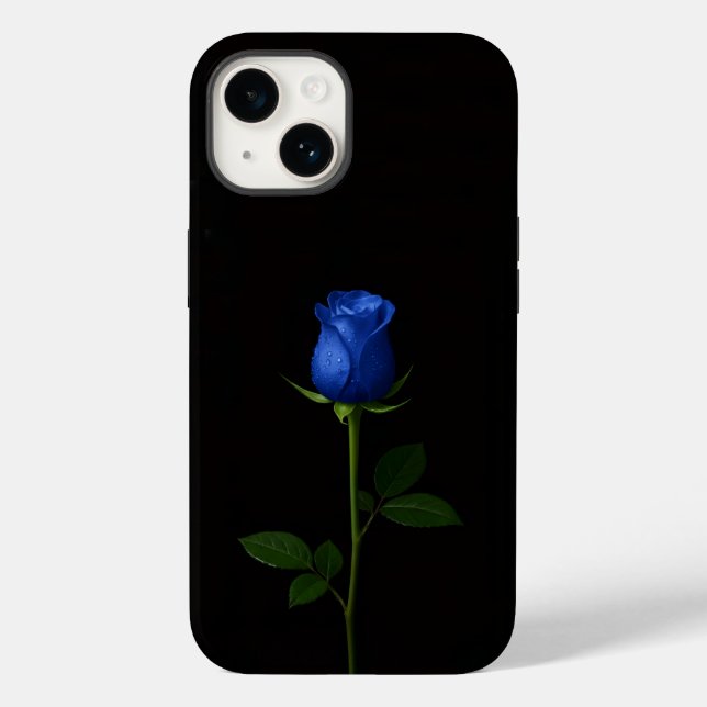 Preto 4 Luxe iPhone 14 Mate, Rosa Azul Meia-Noite (Verso)