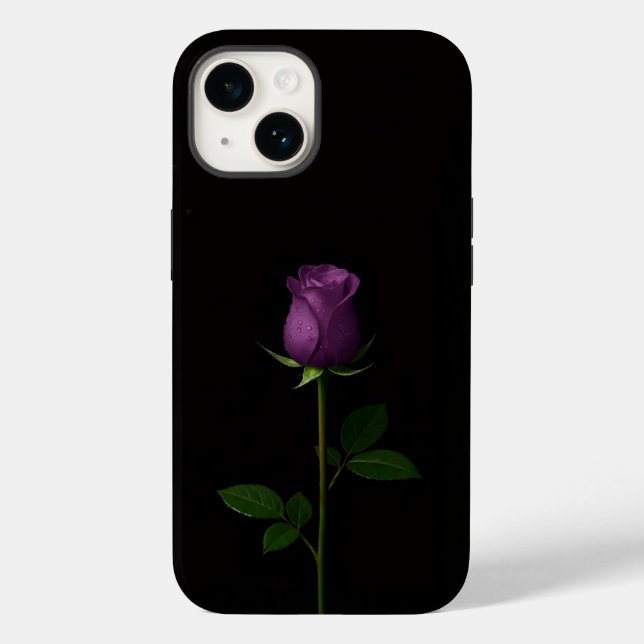 Preto 4 Luxe iPhone 14 Mate, Rosa Violeta Real (Verso)