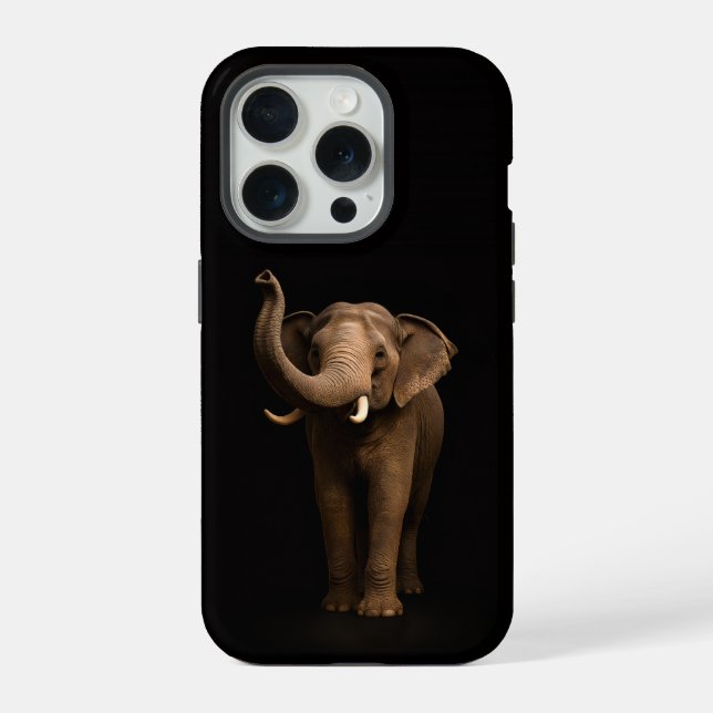 Preto 4 Luxe iPhone 15 Pro Mate, Elefante Poderoso (Verso)