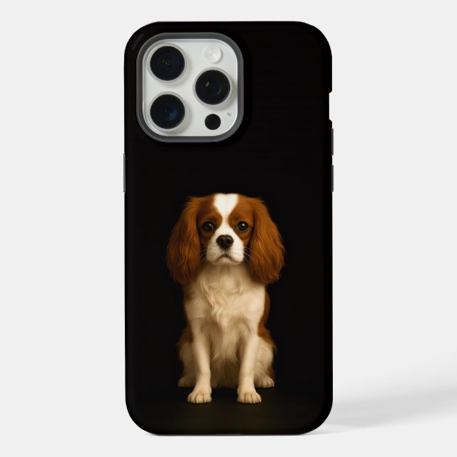 Preto 4 Luxe iPhone 15 Pro Max, Cavalier Spaniel (Verso)