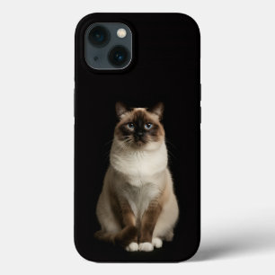Preto 4 Luxo iPhone 13, Gato Birmanês