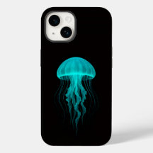 Preto 4 Luxo iPhone 14 Mate, Água-viva Neon Verde