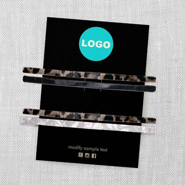 Preto Adicionar logotipo Barrette de Clipe de Dois (Criador carregado)