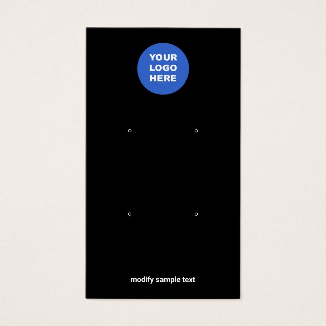 Preto - Adicione seu logotipo - Placa de exibição  (Frente)