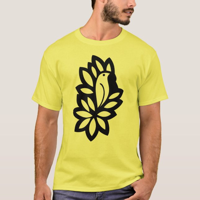 Preto amarelo do t-shirt (Frente)