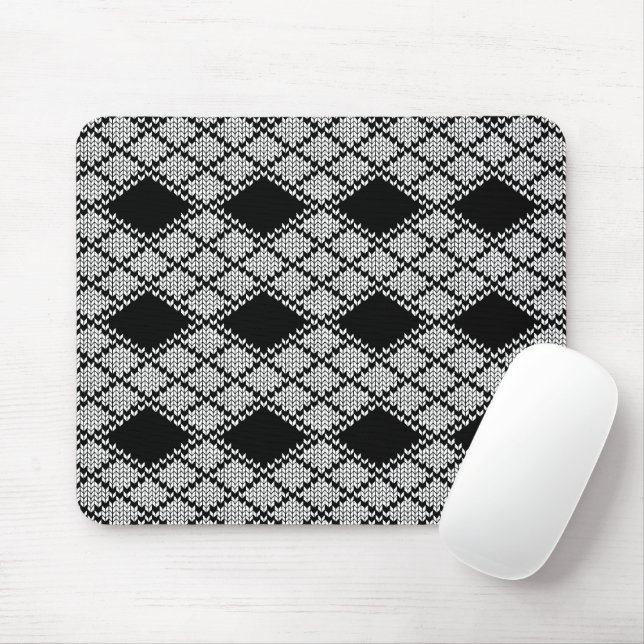 PRETO ARGILE TRICOTADO Mouse Pad (Com mouse)