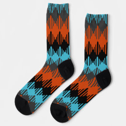 Preto, Azul e Laranja Geométrico