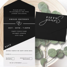 Preto Branco 50º Aniversário ou Aniversário de Cas