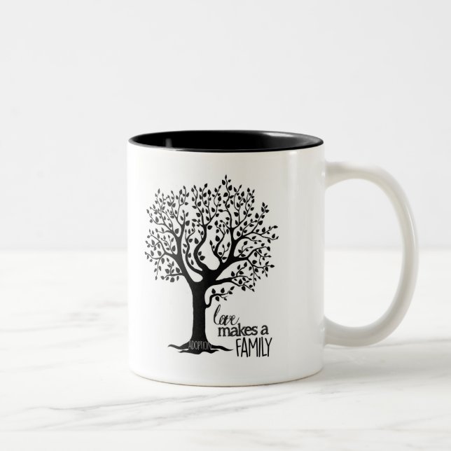 Preto/branco caneca de 11 onças - adopção da (Direita)
