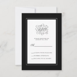 Preto Branco Enclosure de Resposta de Casamento El