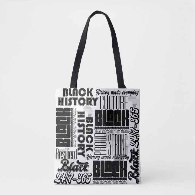 Preto Branco Negro Histórico de Dois Bolsa (Frente)
