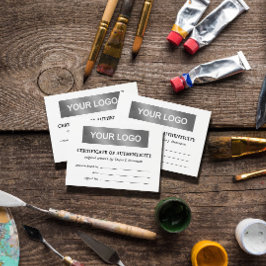 Preto branco seu certificado de autenticidade do l